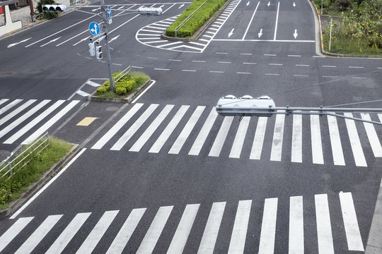 No People And No Vehicle On The Cross Roads.