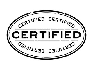 Fototapeta premium Grunge black certified word oval rubber seal stamp on white background