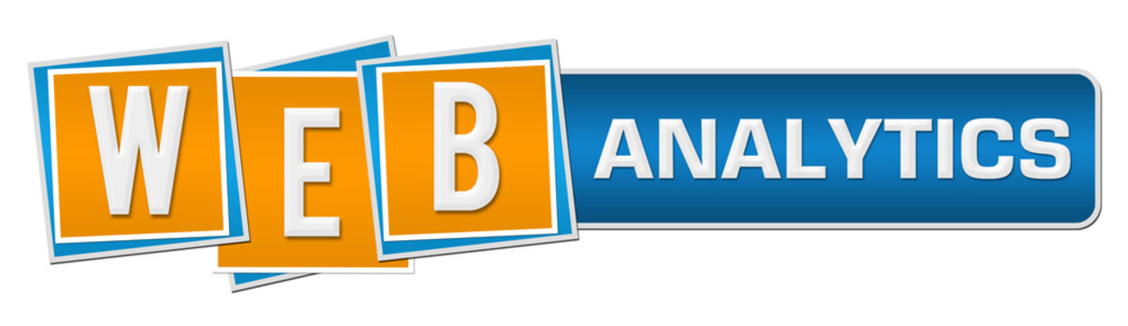 Web Analytics Blue Orange Squares Bar 