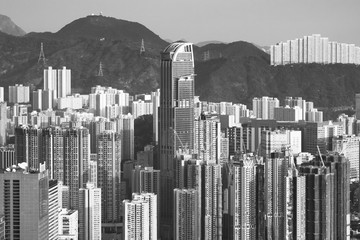 Skyline of Hong Kong city