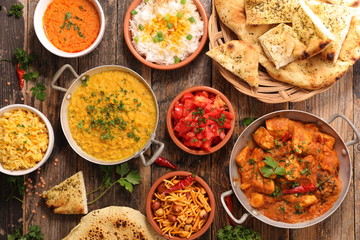 assorted india food cuisine