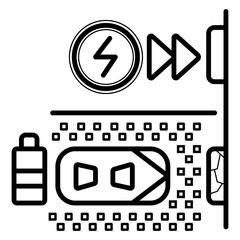 Electric car charging station icon