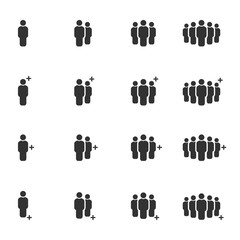 People Icons Work Group Team , Persons Crowd Symbol Vector Illustration