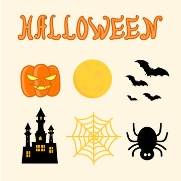 Happy Halloween design elements. Halloween design elements