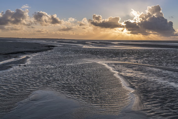 Crépuscule en Baie de Somme à marée basse