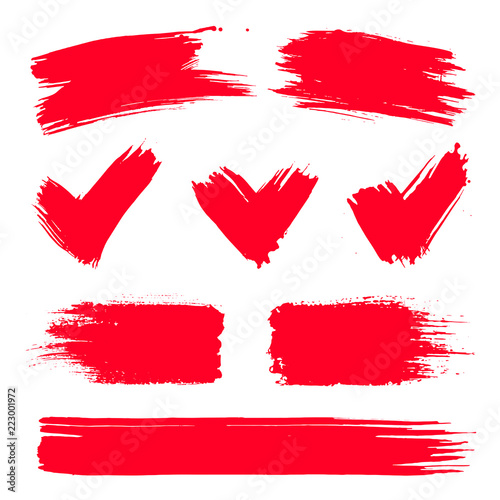 vector red paint ink vector brush splash brush stroke frame or