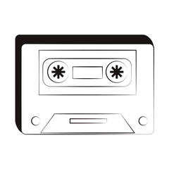 90s music cassette in black and white