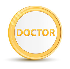 Doctor gold round button