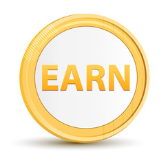 Earn gold round button