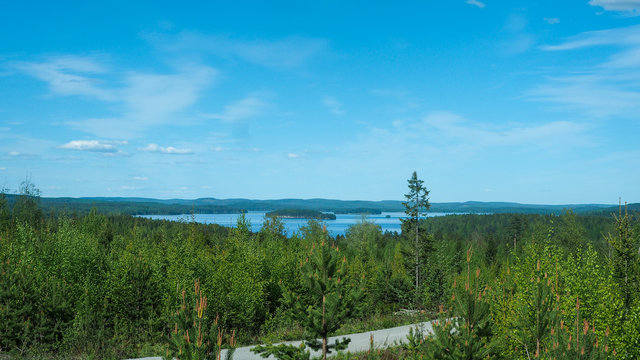 beautiful view at lake päijänne in finland