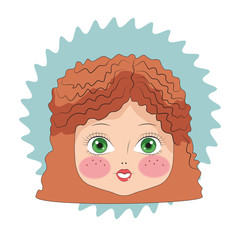 Beautiful girl face cartoon
