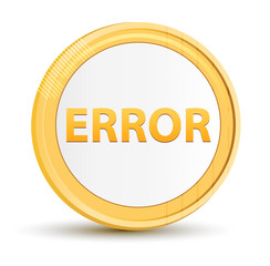 Error gold round button