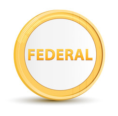 Federal gold round button