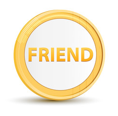 Friend gold round button