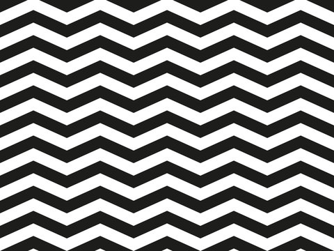 Regular black and white loosy zigzag chevron pattern, seamless zig zag line texture abstract geometry background