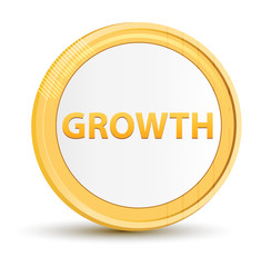 Growth gold round button