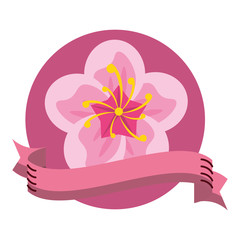 Flower round icon