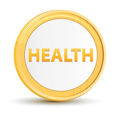 Health gold round button