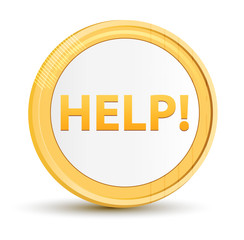 Help! gold round button