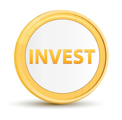 Invest gold round button