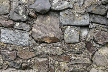 Wall of large stones