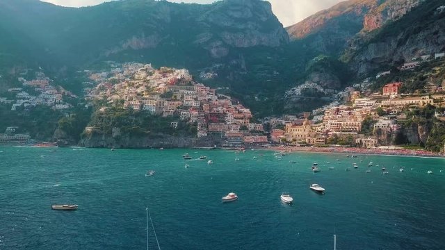 Enchanting Aerial Shot of Positano, Amalfi Coast