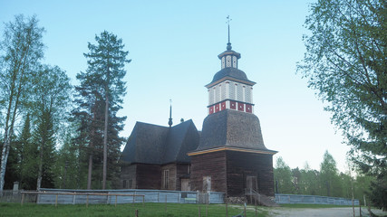 Petäjävesi Old Church at evening in summer