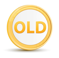 Old gold round button