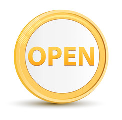 Open gold round button
