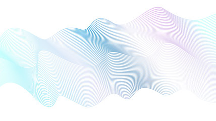 Vector pastel wave pattern, striped shiny waveform. Abstract background in light blue, pink, turquoise. Ripple, flowing waving design element. Art line concept, ribbon imitation. EPS10 illustration