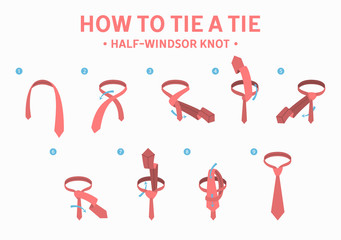 How to tie a half-windsor knot tie instruction.