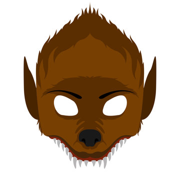 Isolated Halloween Werewolf Mask. Vector Illustration Design