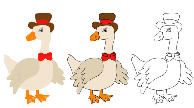 vector, goose character, isolated