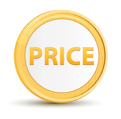 Price gold round button