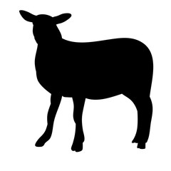 isolated silhouette of a lamb on a white background