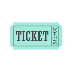 Cinema ticket icon isolated on white background