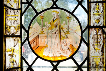 Stained glass in Château du Clos Lucé