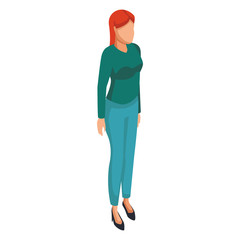 Executive woman avatar isometric