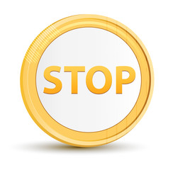 Stop gold round button