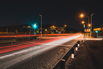 Fototapeta premium traffic in the city at night