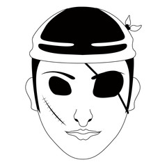 Isolated halloween pirate mask. Vector illustration design