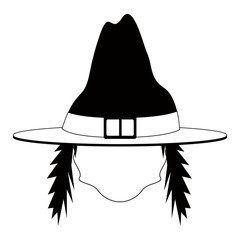 Isolated halloween witch disguise. Vector illustration design