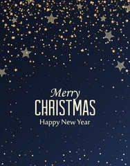 Fototapeta na wymiar Vector illustration abstract Christmas background. Gold Holiday New year stars.