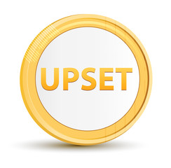 Upset gold round button