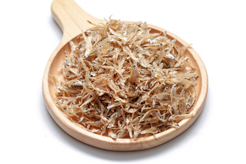 local small fish in local Southern of thailand on white background