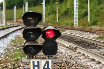 railway traffic light at the station