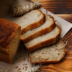 bread on wood background