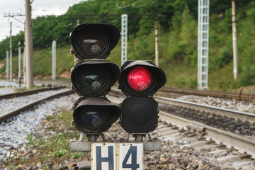 railway traffic light at the station