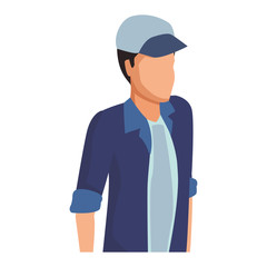 Man with hat avatar isometric