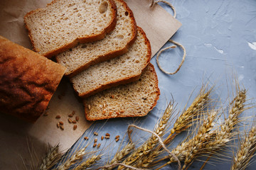 bread on wood background